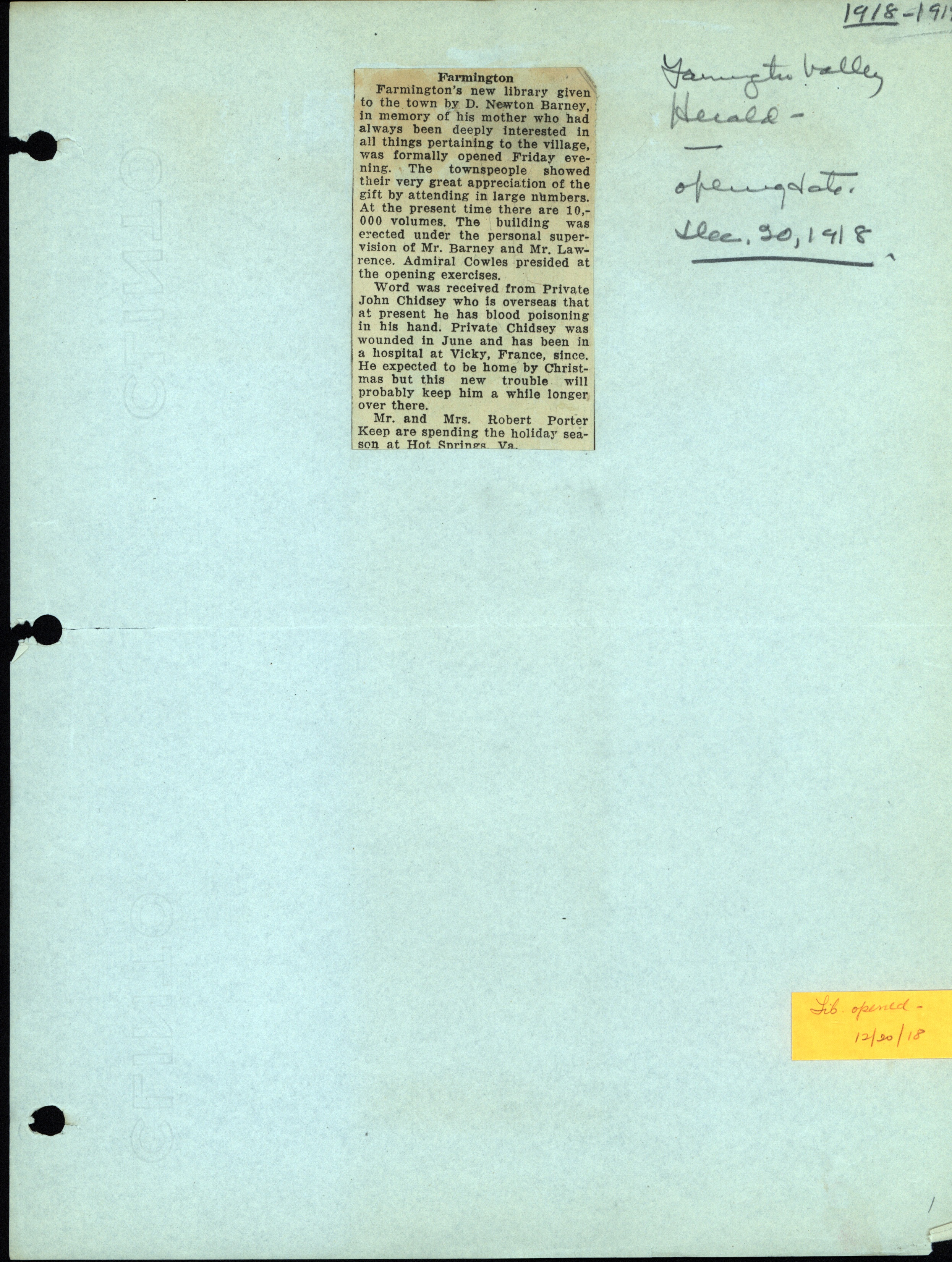 Farmington Village Library Opens